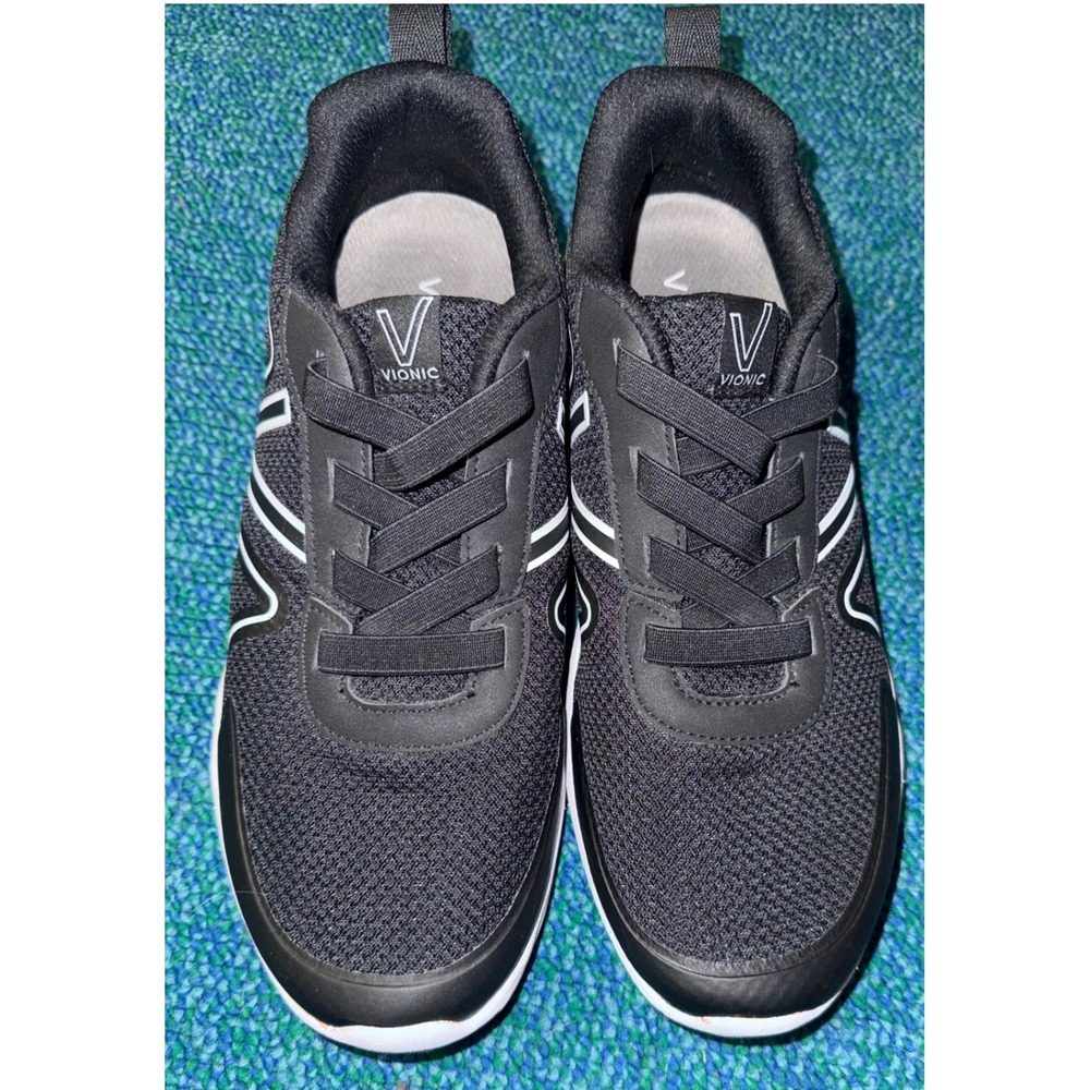 Vionic Shayna Womens Sneakers Black Mesh Lace Up Walking Shoes Size 7.5